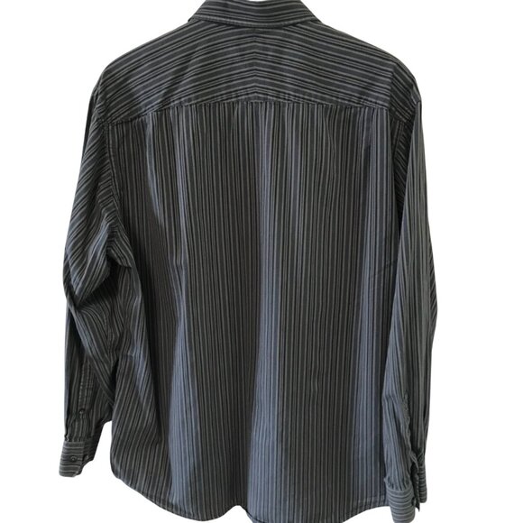 Van Heusen Men’s Shirt: Vintage Button-Down Long Sleeves Brown Stripes, Size L - Picture 2 of 9